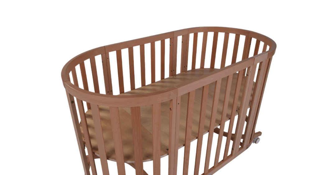 เตียงเด็ก MOMCO SOVA WOODEN COT พร้อมมุ้ง ปรับขนาดได้ 6 รูปแบบ สีไม้ธรรมชาติ