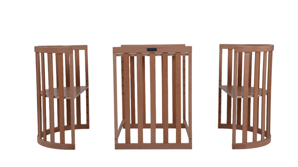 เตียงเด็ก MOMCO SOVA WOODEN COT พร้อมมุ้ง ปรับขนาดได้ 6 รูปแบบ สีไม้ธรรมชาติ