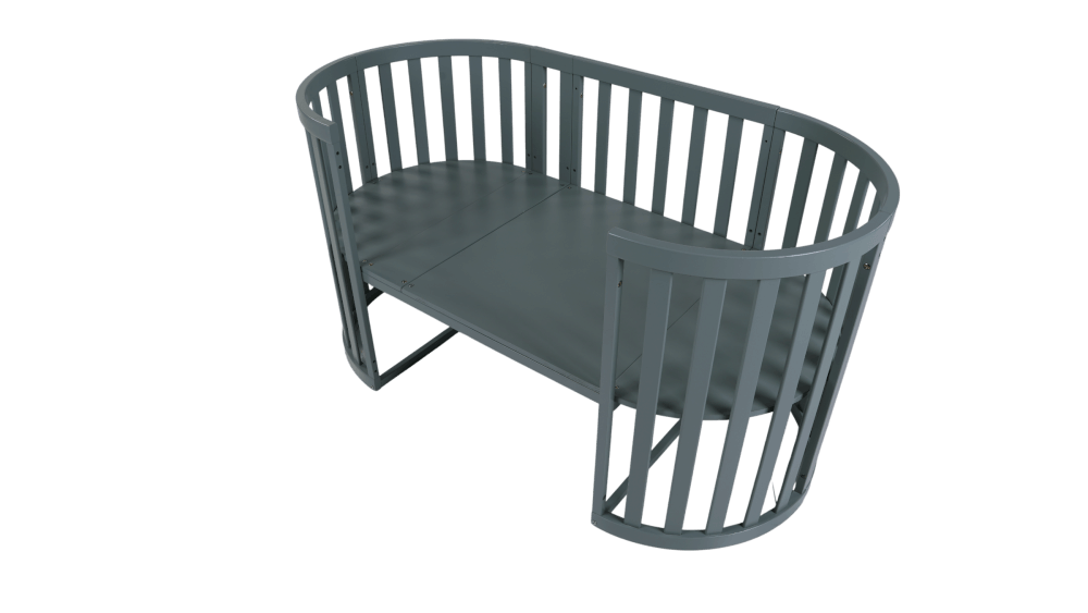 เตียงเด็ก MOMCO SOVA WOODEN COT พร้อมมุ้ง ปรับขนาดได้ 6 รูปแบบ สีเขียว