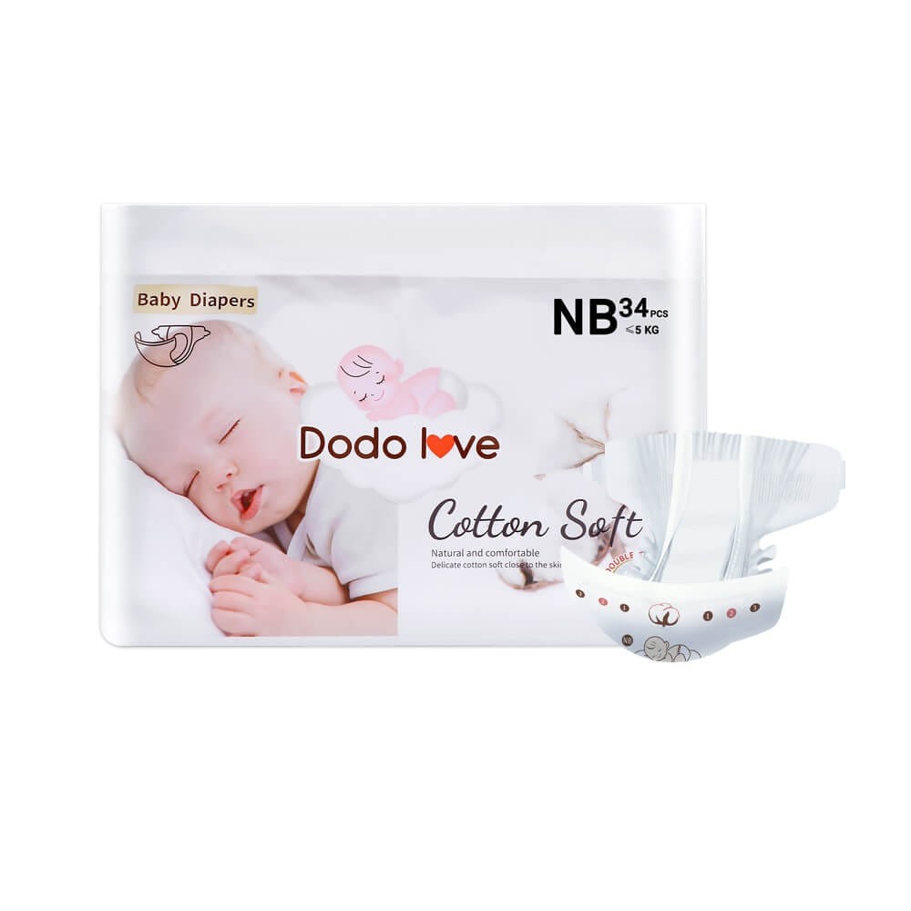 ผ้าอ้อมสำเร็จรูป DODOLOVE ดับเบิ้ลซอฟต์ ออร์แกนิก ท็อปชีท ขนาด NB/34 ชิ้น