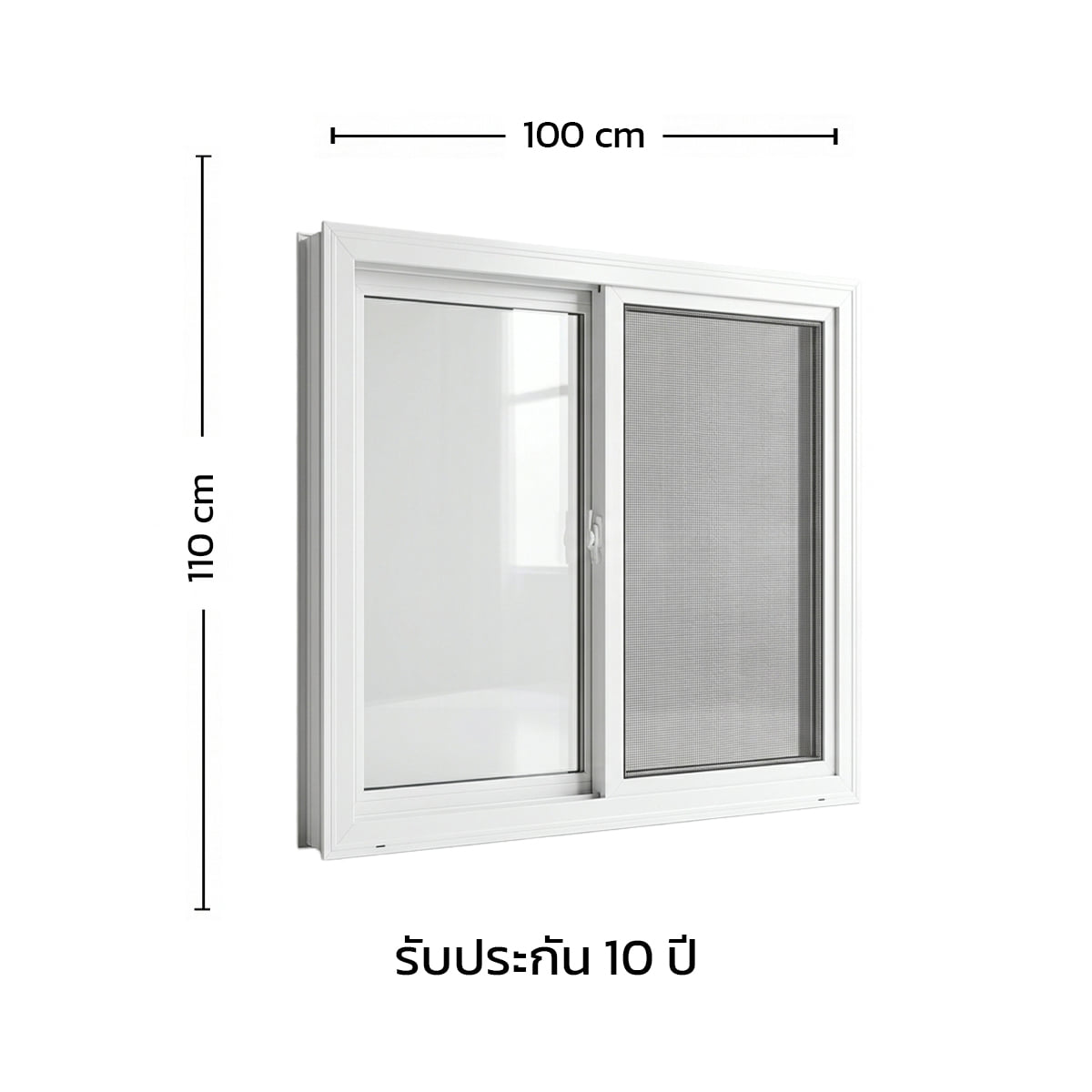 หน้าต่างบานเลื่อน UPVC S-S มุ้ง GOSCH 110X100 ซม. สีขาว_1