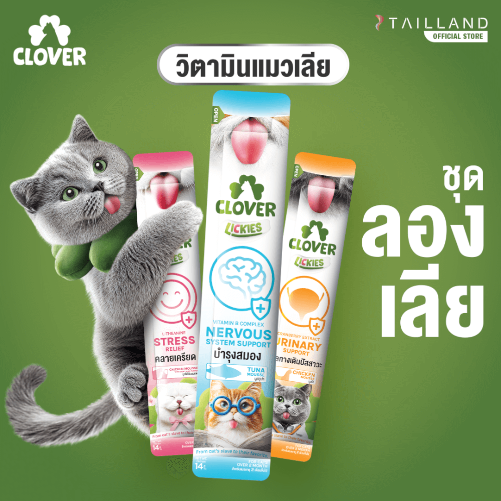 ขนมแมวเลีย CLOVER วิตามินแมวเลียคละสูตร แพ็ก 3 ชิ้น_6