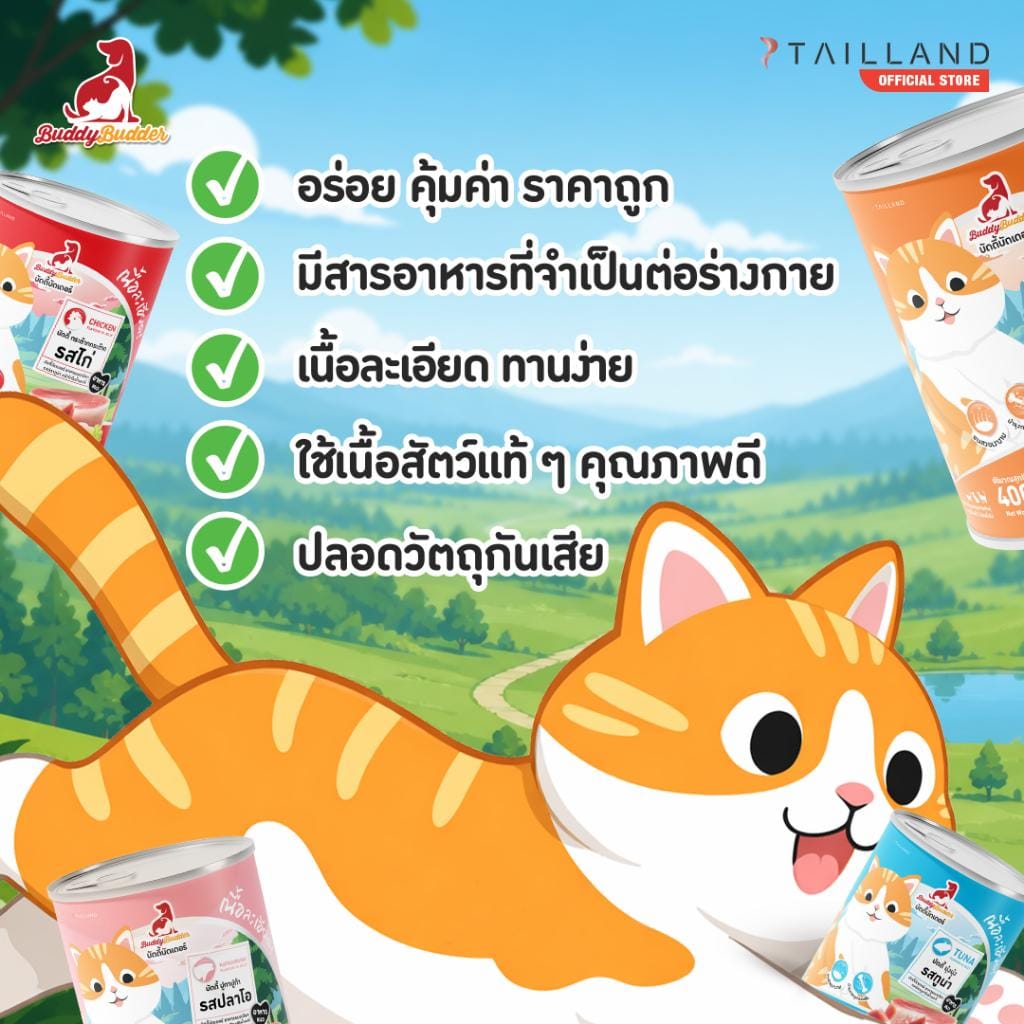 อาหารเปียกแมว BUDDYBUDDER บัดดี้ ป๋อมป๋อม- รสแซลมอน 400 กรัม_3