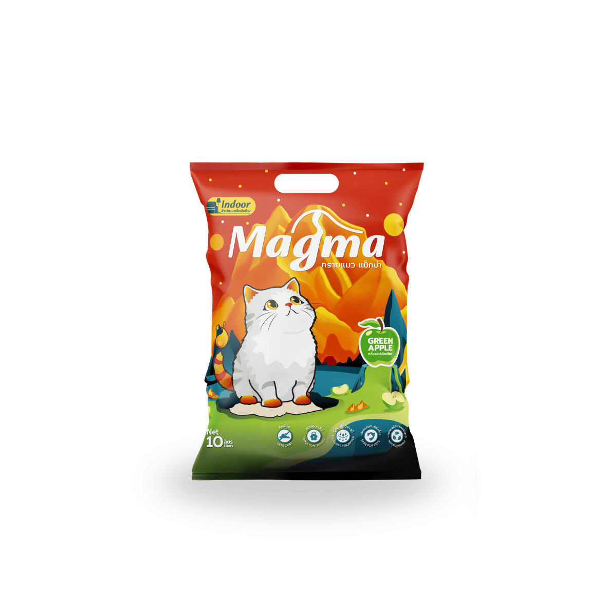 ทรายแมวเบนโทไนท์ MAGMA 10 ลิตร กลิ่นแอปเปิ้ลเขียว