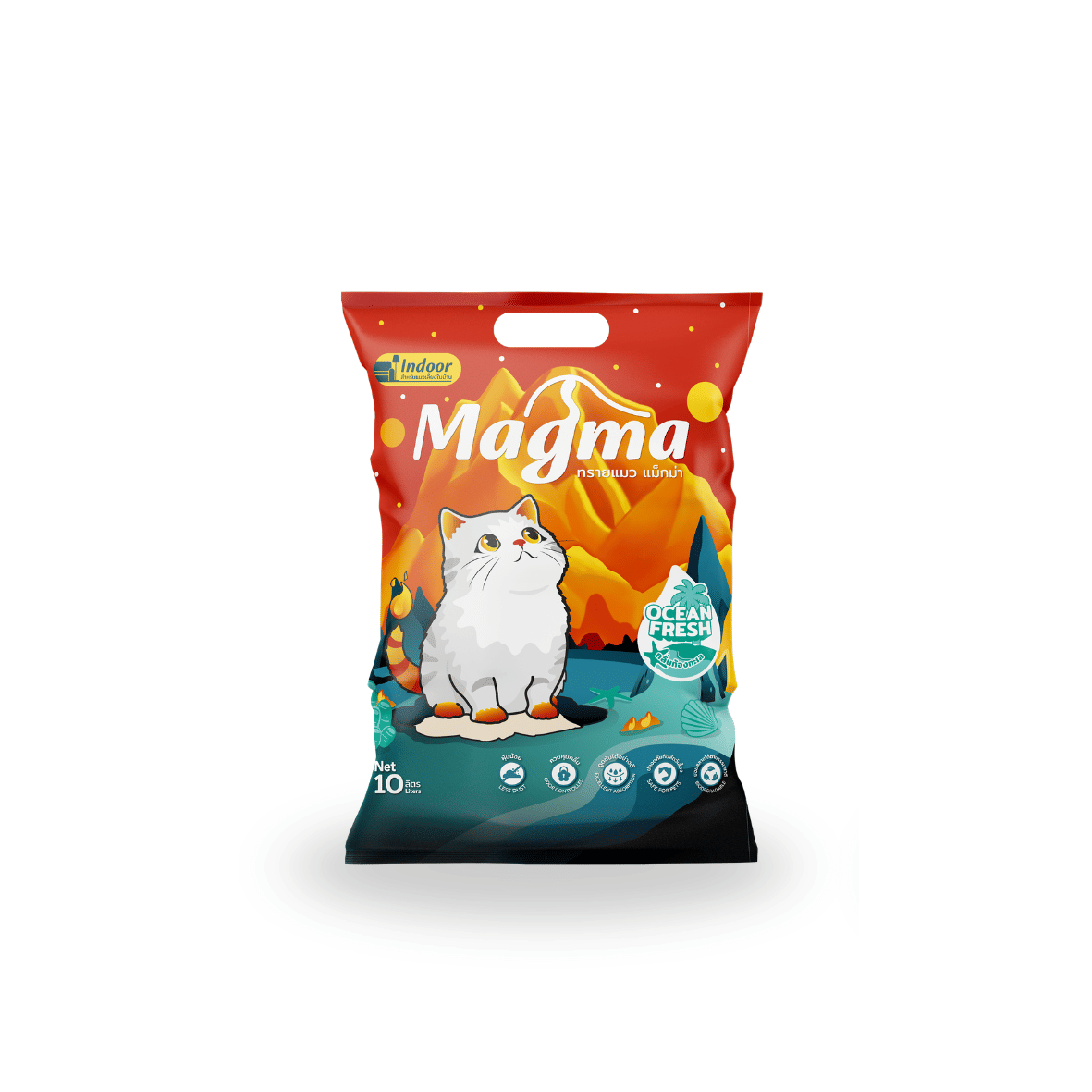 ทรายแมวเบนโทไนท์ MAGMA 10 ลิตร กลิ่นท้องทะเล