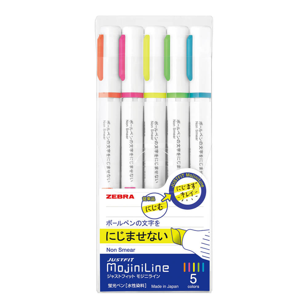 ปากกาไฮไลท์ ZEBRA MOJINILINE แพ็ค 5 ด้าม_0