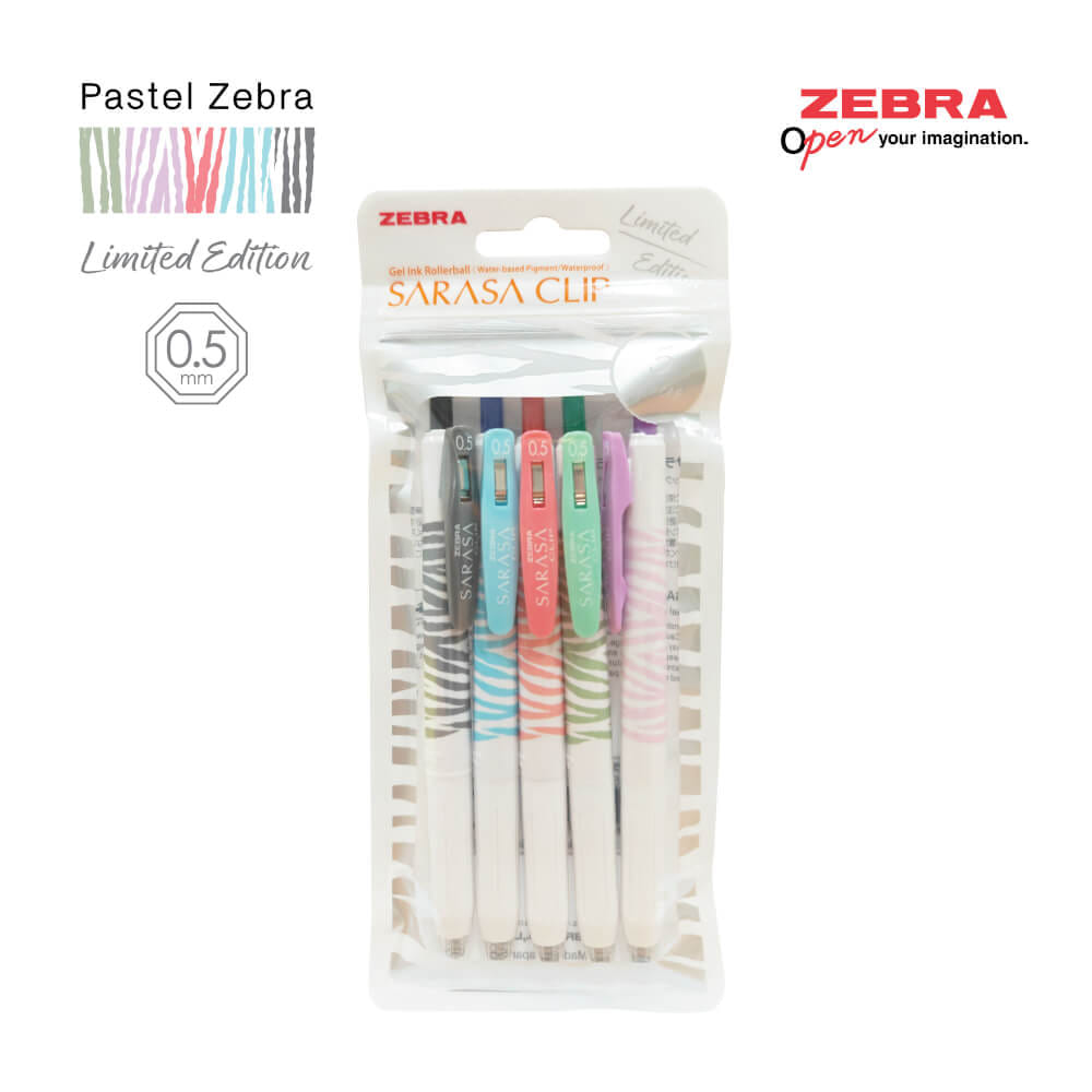 ปากกาเจล ZEBRA SARASA 0.5 ด้ามพาสเทล แพ็ค 5 ด้าม_2