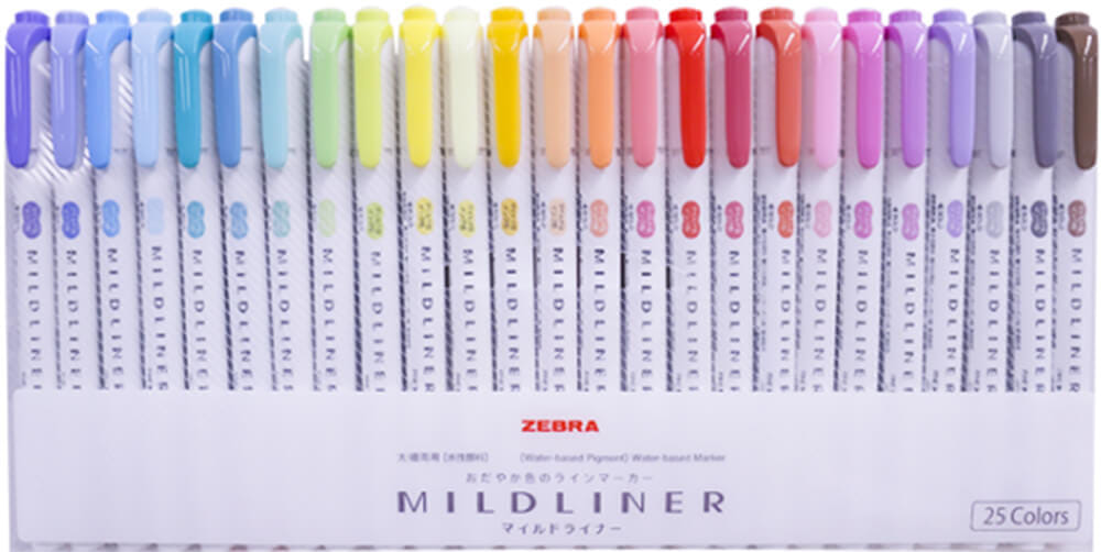 ปากกาไฮไลท์ ZEBRA MILDLINER 25 สี_2
