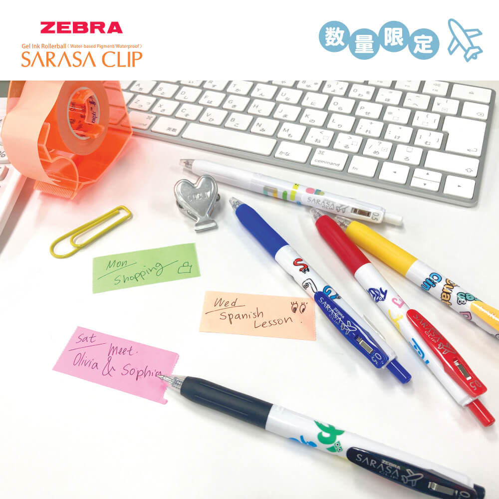 ปากกาเจล ZEBRA  SARASA CLIP 0.5 HIRAGANA แพ็ค 5 ด้าม_3