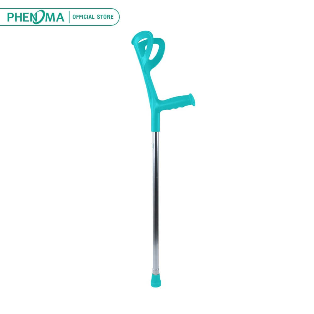 ไม้เท้าค้ำศอก PHENOMA วัสดุอลูมิเนียม ปรับได้ 10 ระดับ สีเขียว_0