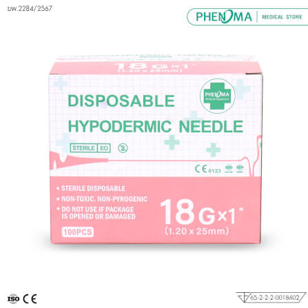 เข็มฉีดยา PHENOMA เบอร์ 18GX1