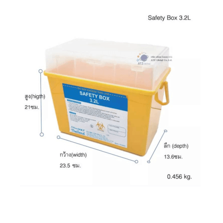 กล่องทิ้งเข็มและของมีคม HEALTHMATE ความจุ 3.2 ลิตร สีแดง เกรดส่งออกประเทศญี่ปุ่น_4