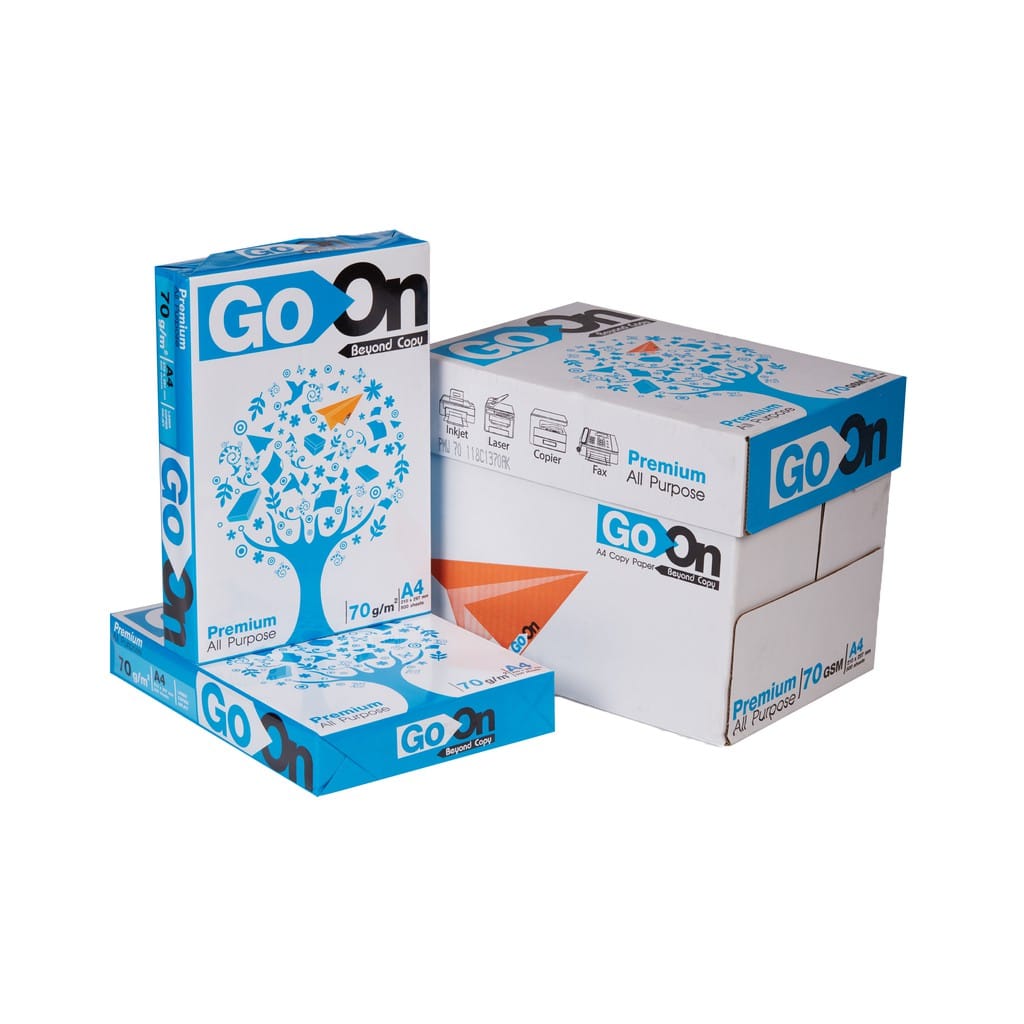 กระดาษถ่ายเอกสาร GO ON A4 70 แกรม 500 แผ่น (บรรจุ 5 รีม /กล่อง)_0