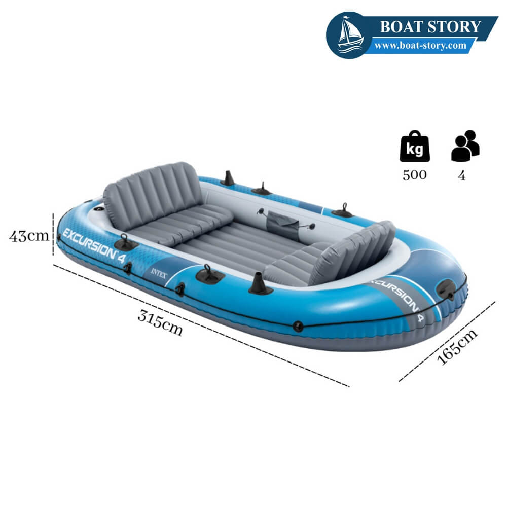 เรือยาง INTEX EXCURSION 4 นั่งได้ 4 คน อุปกรณ์ครบพร้อมปั๊มลม_1