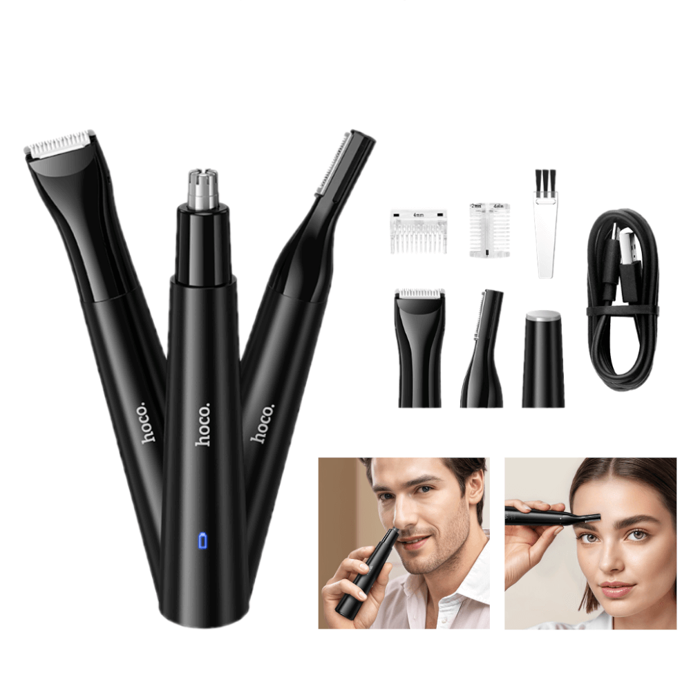 เครื่องโกนไฟฟ้า 3-IN-1 HOCO HP37 พร้อมหัวเปลี่ยน 3 แบบ ตัดขนจมูก / กันคิ้ว / โกนขน ชาร์จไฟได้_11
