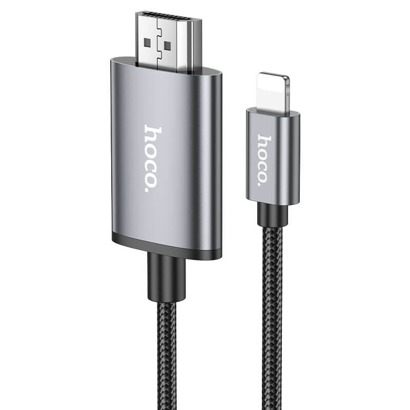 สายเคเบิล LIGHTNING TO HDMI HOCO UA27 รองรับความละเอียด 1080P 60HZ FULL HD ความยาว 2 เมตร สำหรับฟังก์ชั่น SCREEN MIRRORING_9