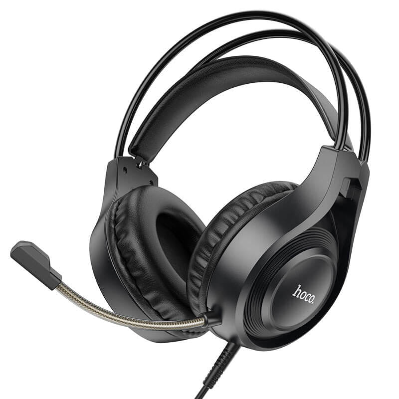 หูฟังเกมมิ่ง HOCO W106 แบบมีสาย AUX 3.5 มม. พร้อมไดร์เวอร์ HI-FI ขนาด 50 มม. และไมโครโฟนตัดเสียงรบกวน HD