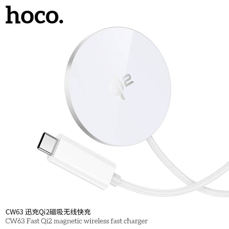 แท่นชาร์จไร้สาย HOCO CW63 มาตรฐาน QI2 WIRELESS ชาร์จเร็วสูงสุด 15W_1