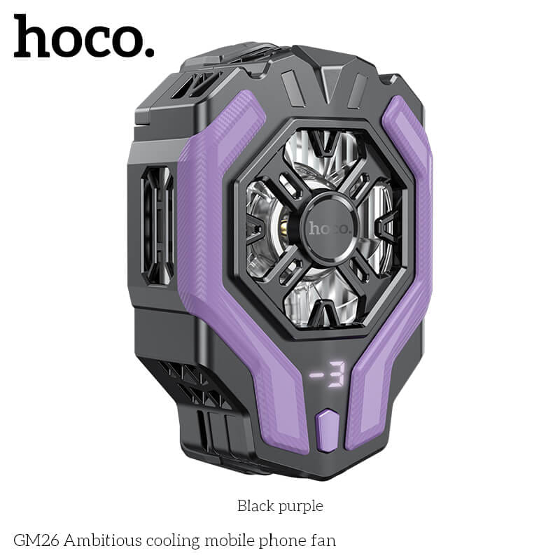 พัดลมระบายความร้อนมือถือ HOCO GM26 มีหน้าจอแสดงอุณหภูมิ ลมแรงเย็นเร็ว -3°C สำหรับมือถือจอ 4.5-7 นิ้ว_1