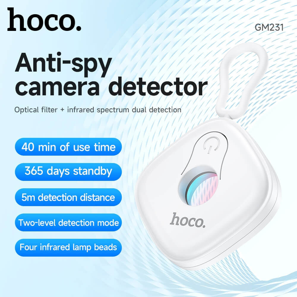 เครื่องตรวจจับกล้องอินฟาเรด HOCO GM231 ป้องกันการแอบถ่าย เพิ่มความปลอดภัย ตรวจจับระยะ 5 เมตร สีขาว_1