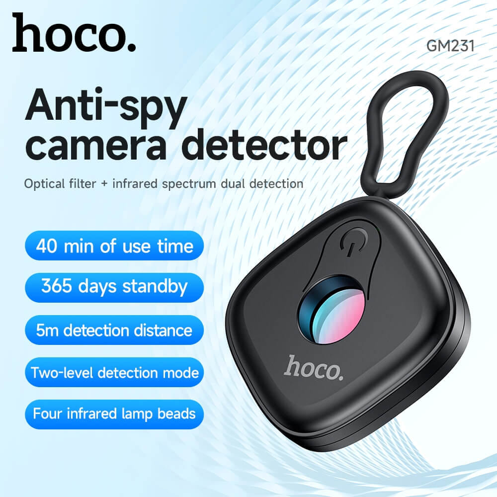 เครื่องตรวจจับกล้องอินฟาเรด HOCO GM231 ป้องกันการแอบถ่าย เพิ่มความปลอดภัย ตรวจจับระยะ 5 เมตร สีดำ_1