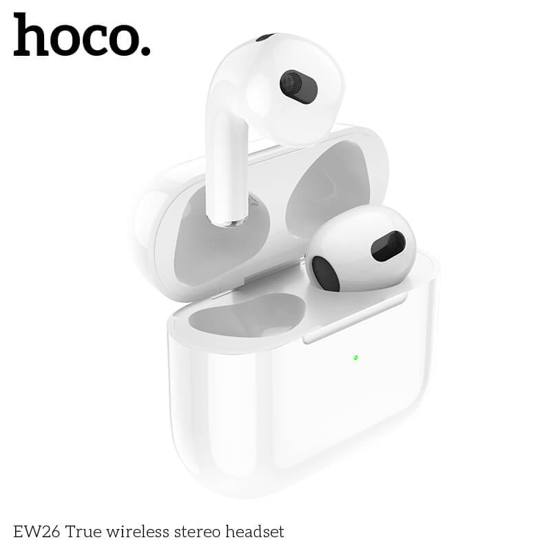 หูฟังไร้สาย TWS HOCO EW26 ไมโครโฟนในตัว BT 5.3 แบตเตอรี่ 4 ชม. สีขาว_1