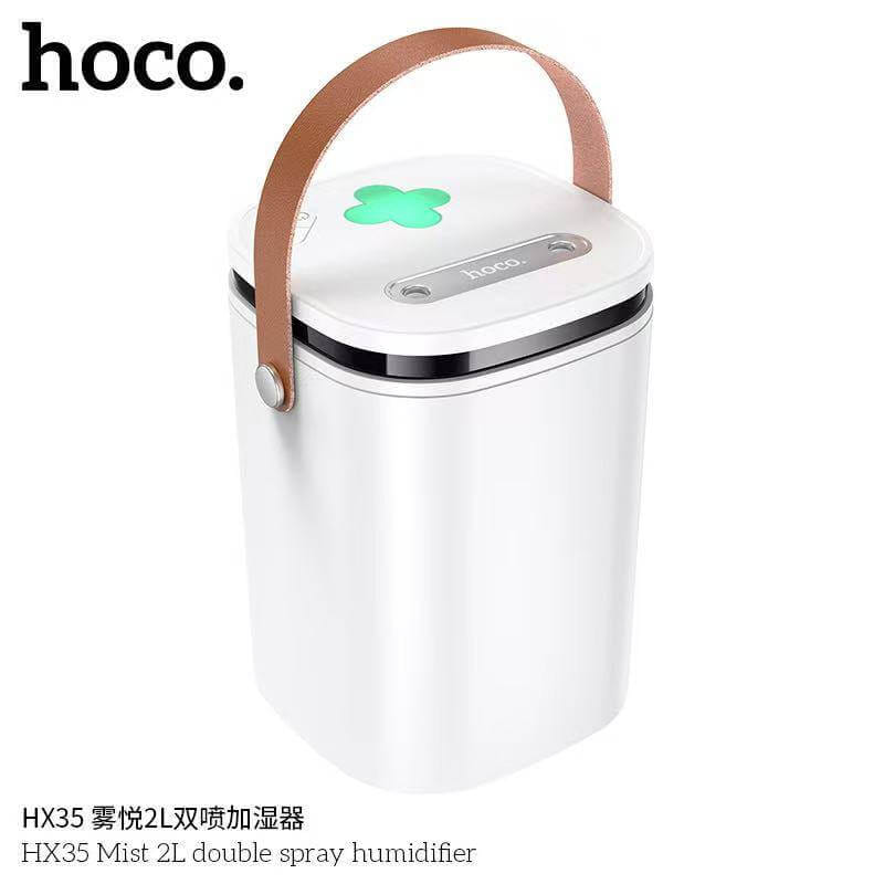 เครื่องเพิ่มความชื้น HOCO HX35 ความจุ 2 ลิตร สีขาว หัวพ่นคู่ ละอองไอน้ำระดับนาโน ใช้งานยาว 30 ชม