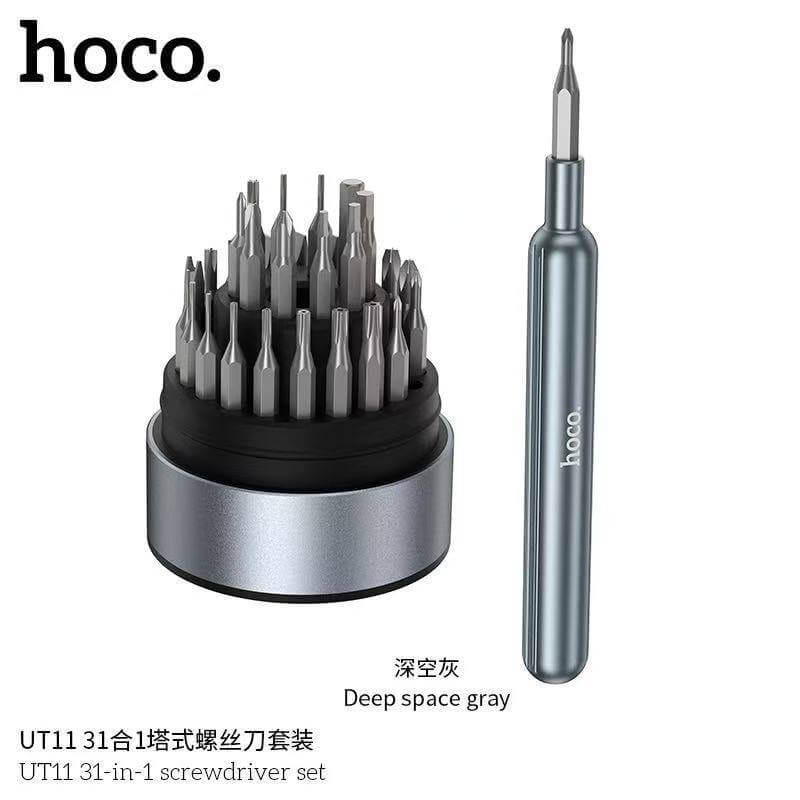 ชุดไขควงอเนกประสงค์ 31-IN-1 HOCO UT11 ด้ามแม่เหล็กพรีเมียม สำหรับซ่อมอุปกรณ์อิเล็กทรอนิกส์ สีเทา_1