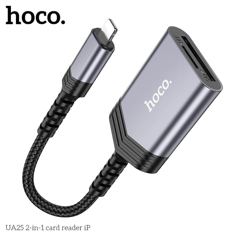 การ์ดรีดเดอร์ IOS LIGHTNING 2IN1 HOCO UA25 ความเร็วสูง 480MBPS รับไฟล์สูงสุด 2TB รองรับ OTG สำหรับ IPHONE 6-14_1