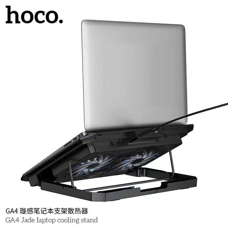 แท่นวางโน๊ตบุ๊ค HOCO GA4 พัดลมคู่ระบายความร้อน ขนาดใบพัด 120MM ปรับได้ 7 ระดับ รองรับโน๊ตบุ๊ค 12-17 นิ้ว_1
