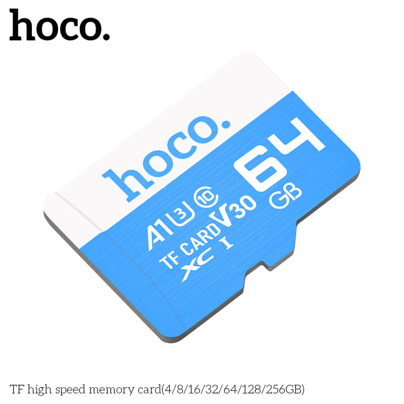 การ์ดหน่วยความจำ MICRO SD HOCO 64GB CLASS 10 ความเร็วสูง สำหรับอุปกรณ์ดิจิทัล