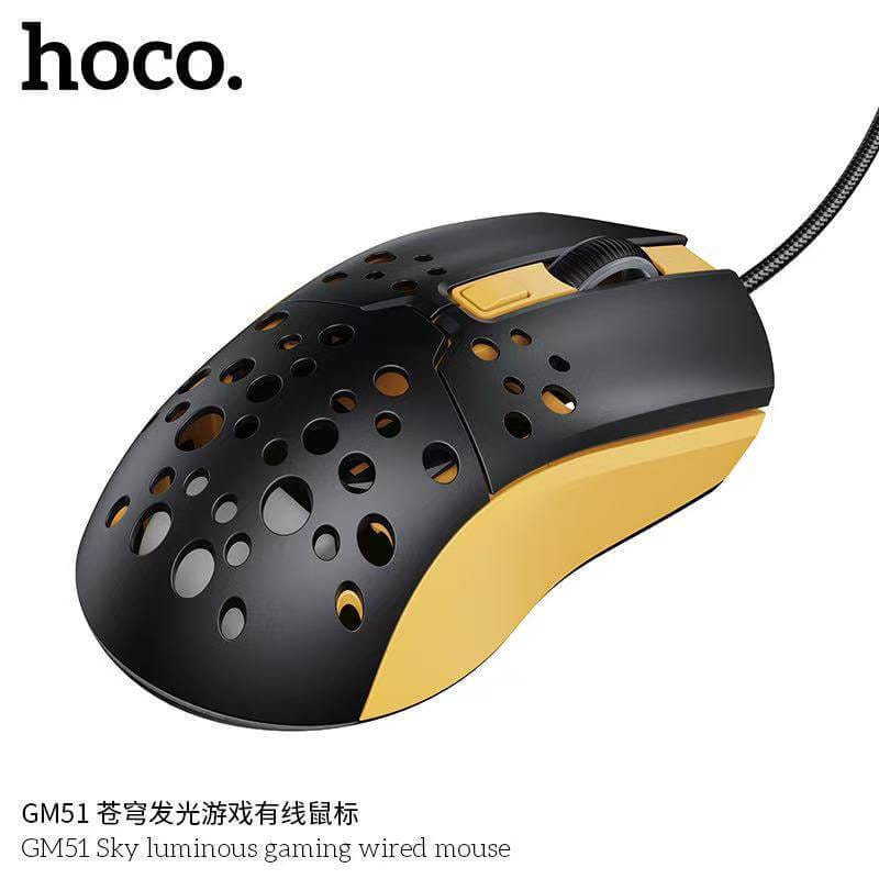 เมาส์เกมมิ่ง HOCO GM51 สีดำ ปรับ DPI 4 ระดับ สูงสุด 3600 สายยาว 1.5M