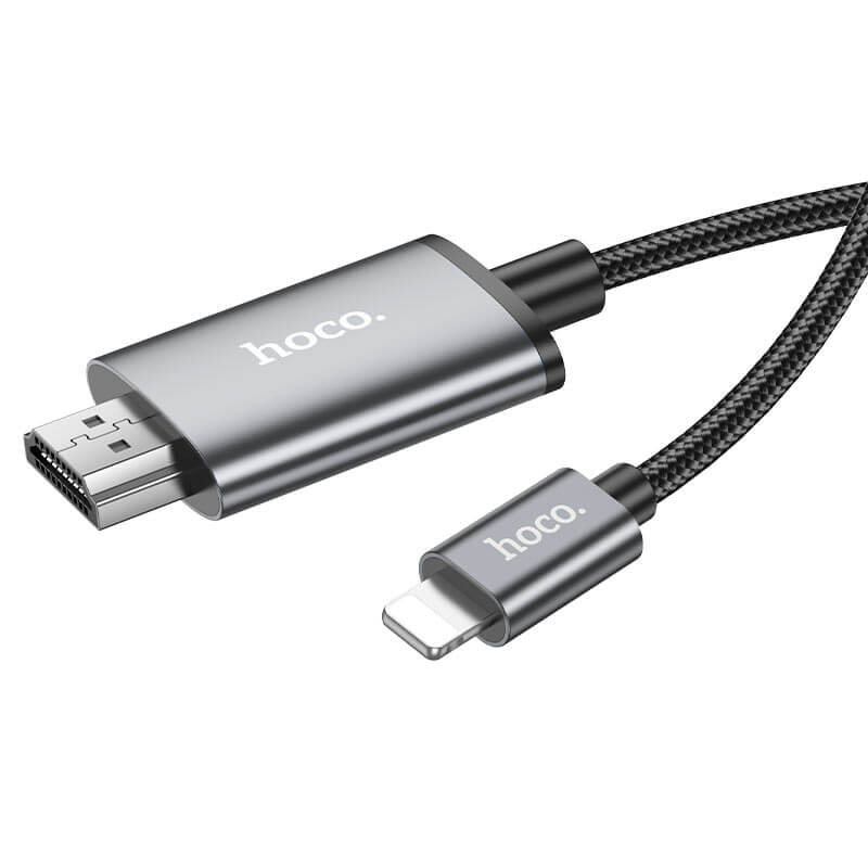 สายเคเบิล LIGHTNING TO HDMI HOCO UA27 รองรับความละเอียด 1080P 60HZ FULL HD ความยาว 2 เมตร สำหรับฟังก์ชั่น SCREEN MIRRORING
