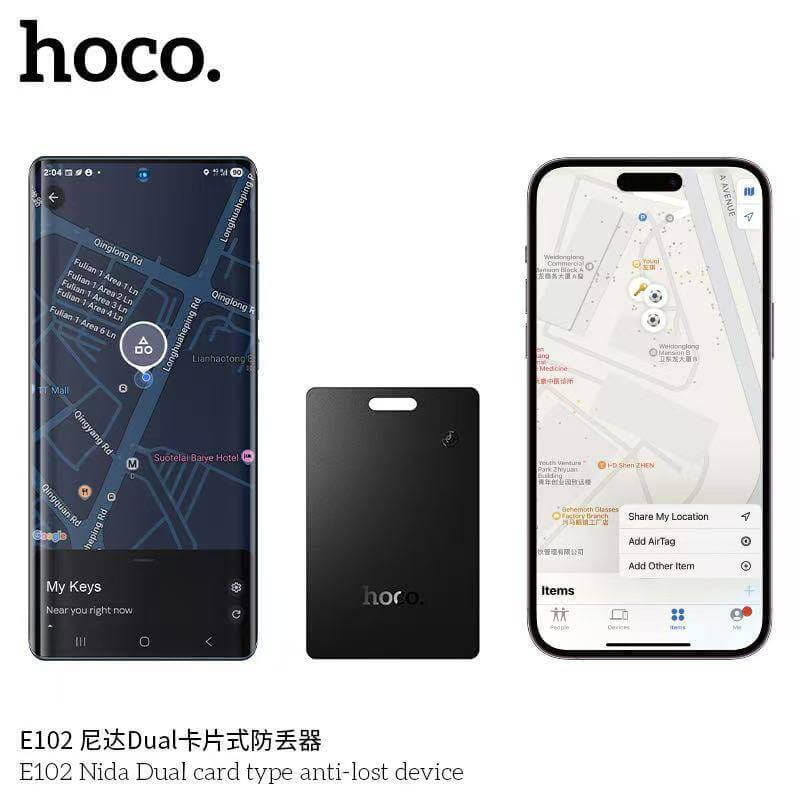 อุปกรณ์ติดตามจีพีเอส HOCO E102 รองรับทั้ง IOS และ ANDROID, บางเฉียบ 2 มม., ชาร์จไร้สาย, กันน้ำระดับ IP68