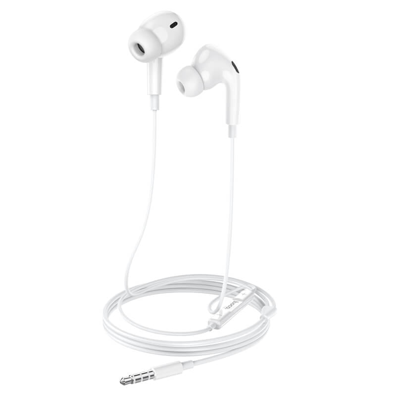 หูฟัง HOCO M101 PRO สาย AUX 3.5MM สีขาว ไมโครโฟนในตัว พร้อมปุ่มคอนโทรล
