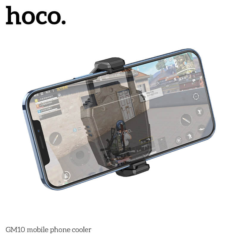 พัดลมระบายความร้อนมือถือ HOCO GM10 รองรับขนาดจอ 4.5-7 นิ้ว สีดำ