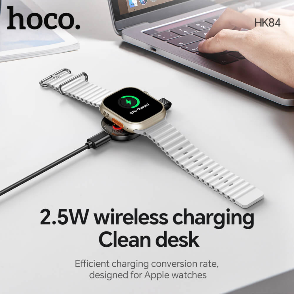 แท่นชาร์จนาฬิกาสมาร์ทวอทช์ HOCO HK84 สำหรับ APPLE WATCH 1-10, ULTRA, SE สีขาว
