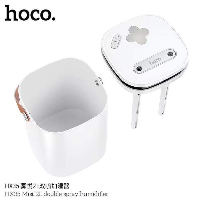 เครื่องเพิ่มความชื้น HOCO HX35 ความจุ 2 ลิตร สีขาว หัวพ่นคู่ ละอองไอน้ำระดับนาโน ใช้งานยาว 30 ชม