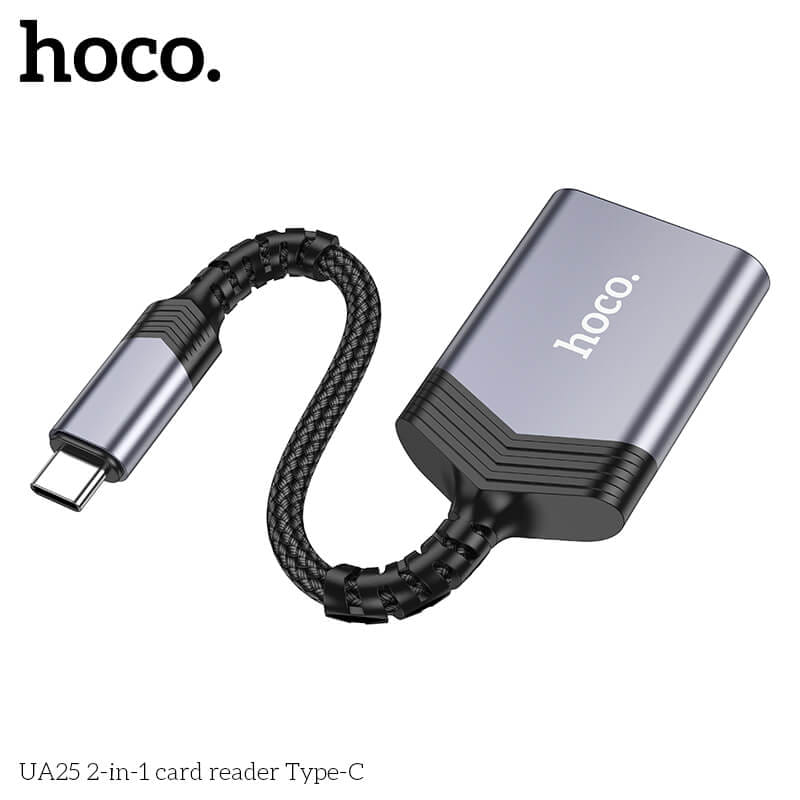 การ์ดรีดเดอร์ TYPE-C 2IN1 HOCO UA25 ความเร็วสูง 480MBPS รับไฟล์สูงสุด 2TB รองรับ OTG_2