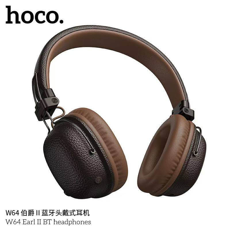 หูฟังไร้สาย HOCO W64 สีน้ำตาล สไตล์วินเทจ บลูทูธ 5.4 ใช้งาน 32 ชม. ไดร์เวอร์ 40MM