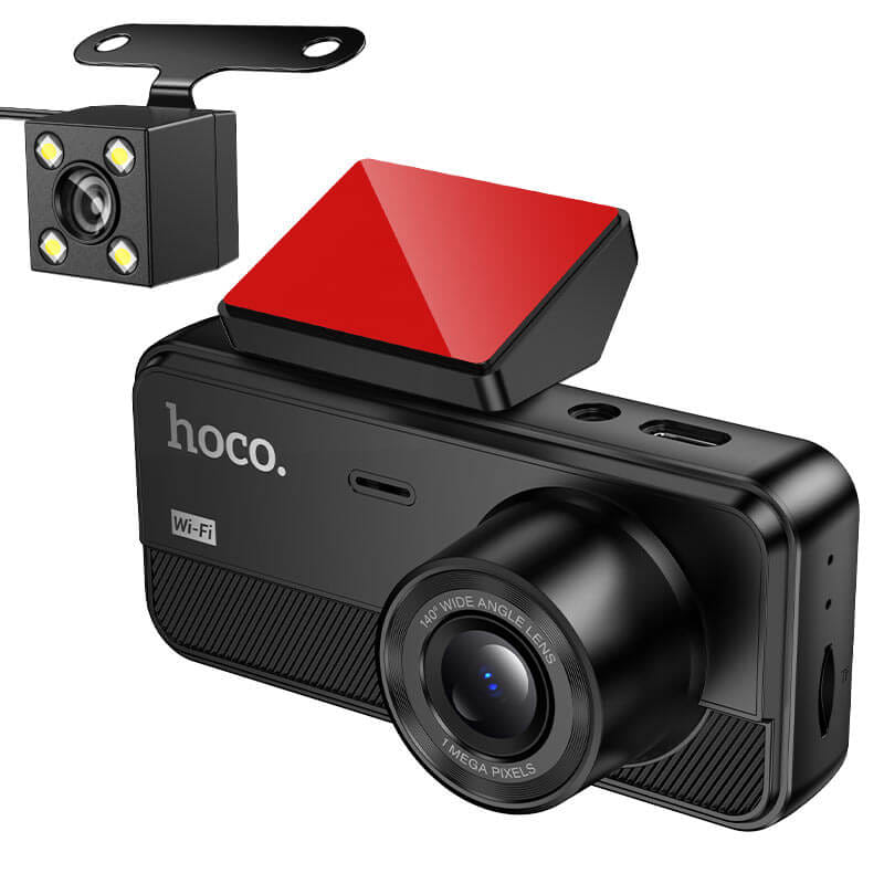 กล้องติดรถยนต์ 3IN1 HOCO DV15 แบบ 3 ช่องสัญญาณ WIFI IPS ขนาด 2 นิ้ว ความละเอียด HD 720P