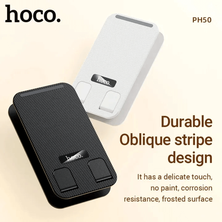 ที่วางมือถือ HOCO PH50 สีขาว หมุนได้ 360&deg; รองรับมือถือ 4.5-7 นิ้ว ปรับระดับ 2 แกน พับเก็บได้