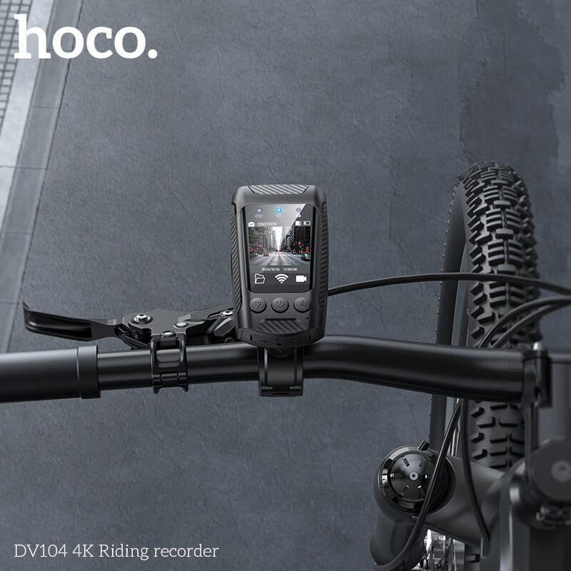 กล้องติดจักรยาน HOCO DV104 4K 60FPS พร้อมไฟหน้าในตัว 1000LM หน้าจอ IPS HD กันสั่น กันน้ำ IPX5 รองรับ WIFI และ APP