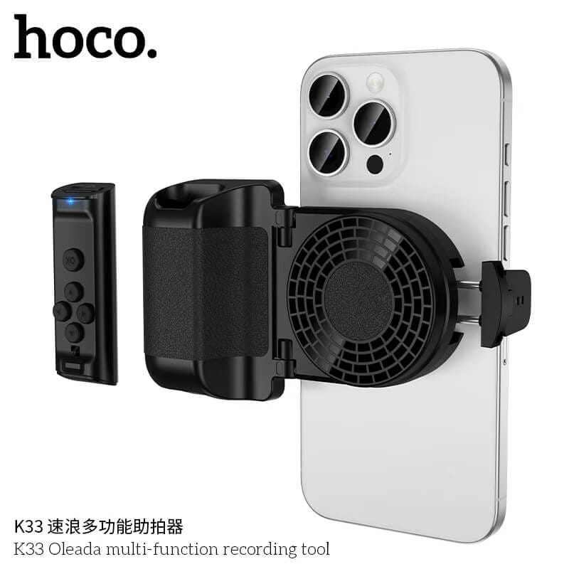 กริปจับมือถือ 3IN1 HOCO K33 รีโมทบลูทูธ พร้อมขาตั้งมือถือในตัว หมุนได้ 360&deg;