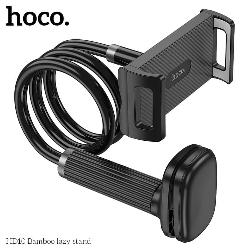 ที่จับโทรศัพท์และแท็บเล็ต HOCO HD10 สีดำ รองรับขนาดจอ 4.5 - 13 นิ้ว แขนดัดงอได้ ปรับมุม 360&deg;