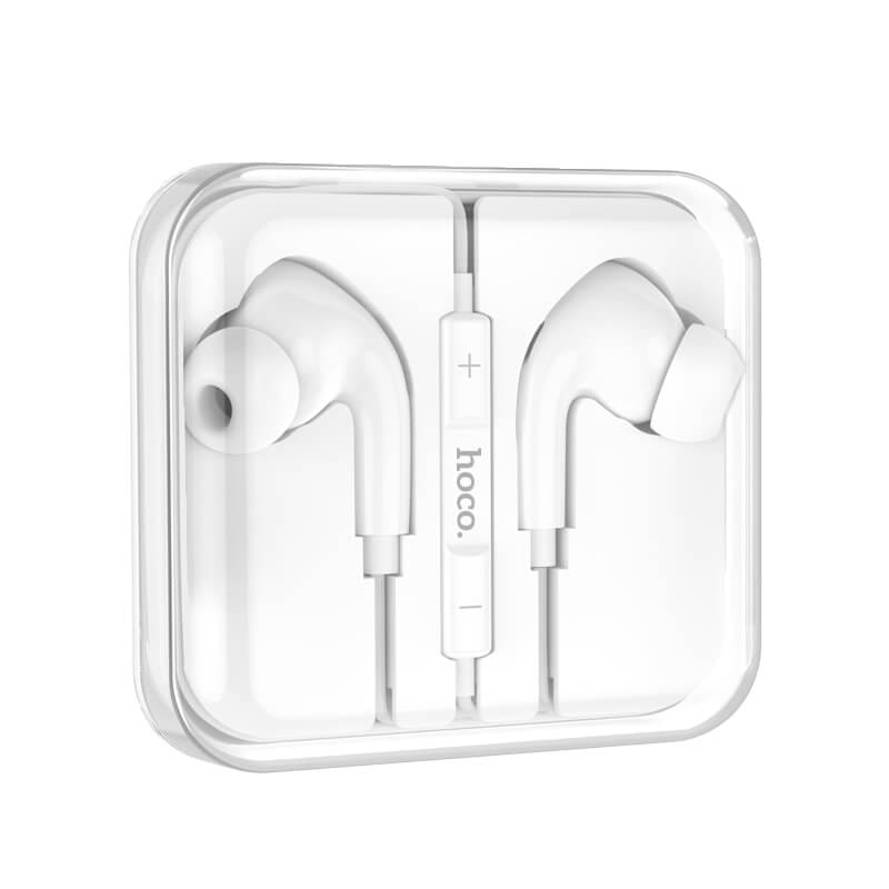 หูฟัง HOCO M101 PRO สาย AUX 3.5MM สีขาว ไมโครโฟนในตัว พร้อมปุ่มคอนโทรล