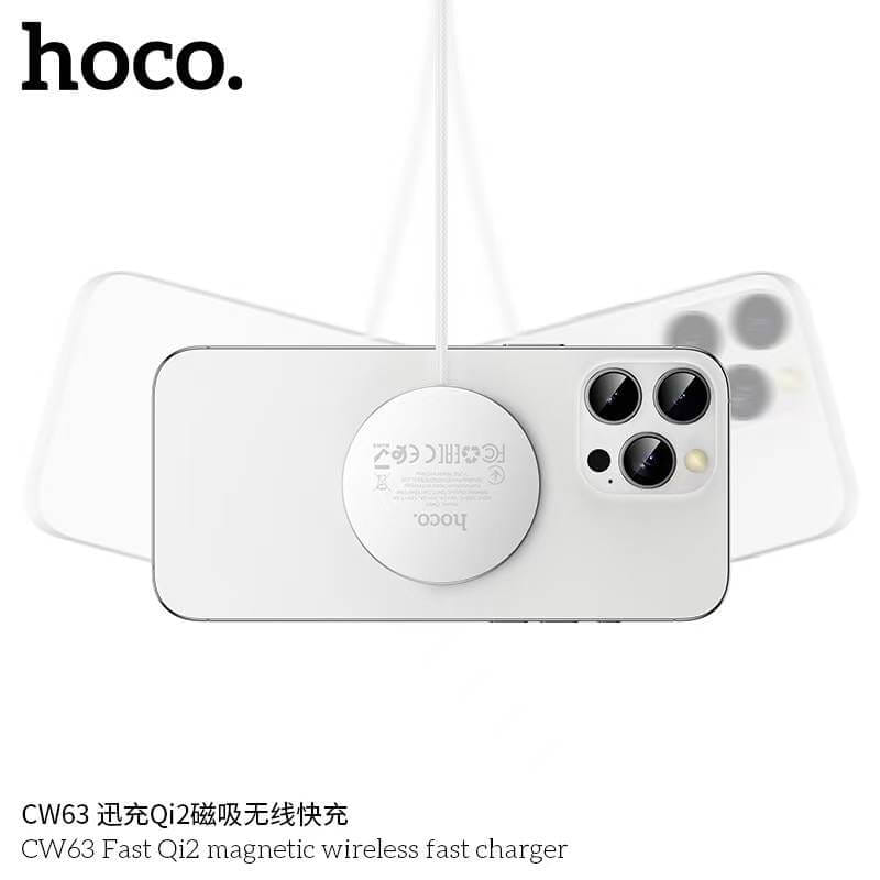 แท่นชาร์จไร้สาย HOCO CW63 มาตรฐาน QI2 WIRELESS ชาร์จเร็วสูงสุด 15W_3