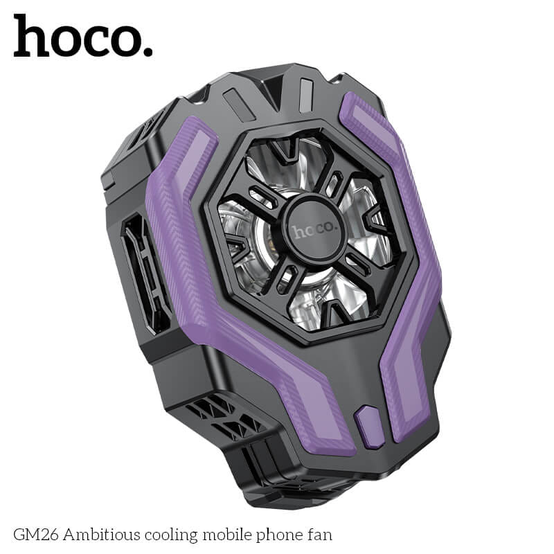 พัดลมระบายความร้อนมือถือ HOCO GM26 มีหน้าจอแสดงอุณหภูมิ ลมแรงเย็นเร็ว -3°C สำหรับมือถือจอ 4.5-7 นิ้ว_3