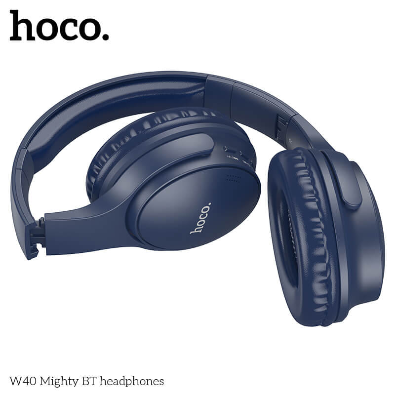 หูฟังไร้สาย HOCO W40 สีดำ พับเก็บได้ รองรับ AUX 3.5MM / TF CARD