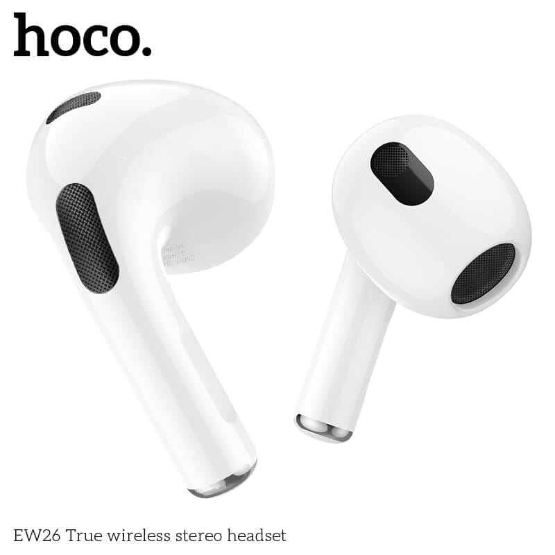 หูฟังไร้สาย TWS HOCO EW26 ไมโครโฟนในตัว BT 5.3 แบตเตอรี่ 4 ชม. สีขาว_3